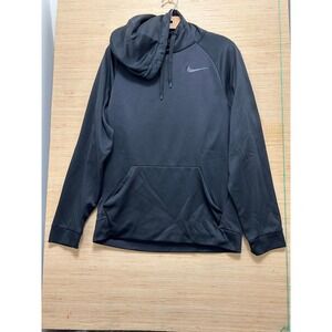 Nike Dri Fit Hoodie Black Long Sleeve Athletic Pullover Hooded Sweatshirt Size S